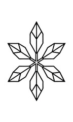 Geometric Floral Shape With Six Petals Isolated On White Background Line Art Design For Graphic Resources Templates And Print