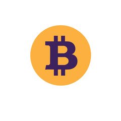 Bitcoin Symbol Logo on Orange Background for Cryptocurrency Concept