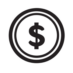 Obraz premium Black Dollar Sign Icon in Circle for Financial Concepts and Themes