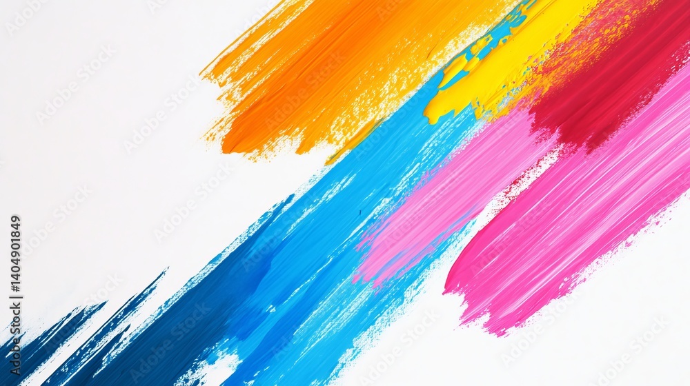 Aufkleber abstract background with colorful paint strokes diagonally across a white surface creating a vibrant