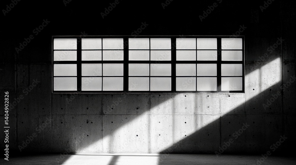 Poster a large window with a grid of small squares.