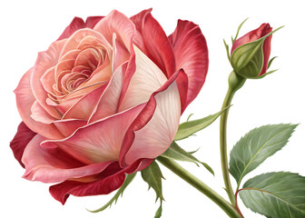 Fototapeta premium red rose isolated on white background