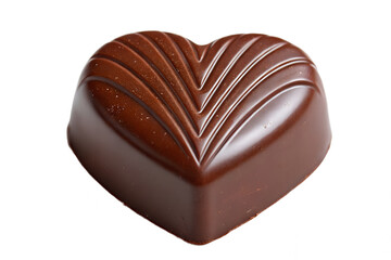 Heart-shaped chocolate on a white surface, sweet treat, chocolate heart, romantic gift
