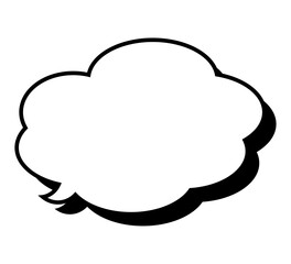 シンプルな吹き出し単体 立体的 ベクターデータ チラシ・雑誌・Web・動画素材 モノクロ