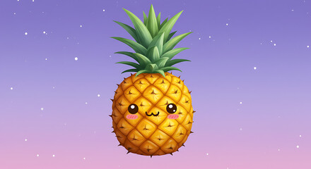 Fresh pineapple with water splash on a white background