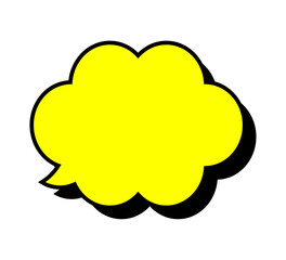 シンプルな吹き出し単体 立体的 ベクターデータ チラシ・雑誌・Web・動画素材 イエロー