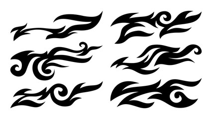 tribal fire symbol design. fire flame vector illustration. Flame decal. Tribal fire vinyl stickers for transportation. fire silhouette decal.