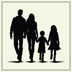 Silhouette of a Family, Happy Life