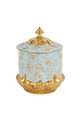 golden jewelry box isolated  Elite Works Limoges Porcelain Condensed Milk Jar
