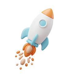 3D Rocket Flying Startup Business Innovation Entrepreneurship Success Growth Technology Ascent