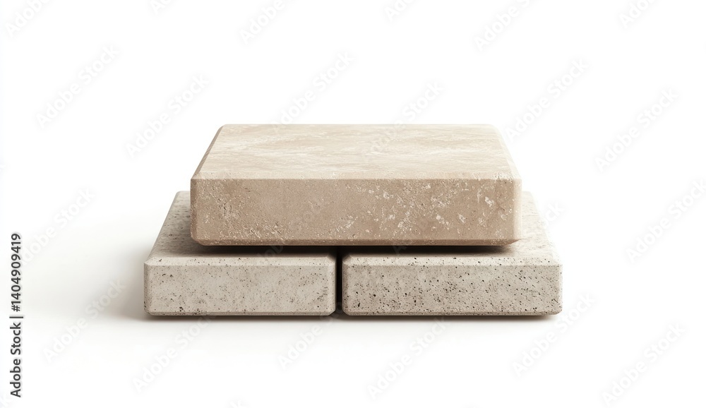 Poster textured stone slabs in beige tones arranged differently for abstract background or surface design c