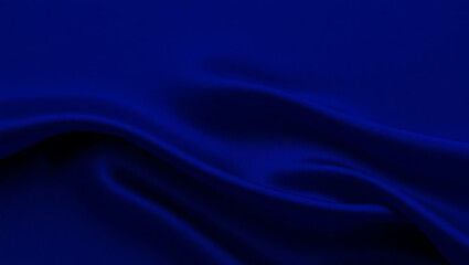 Obraz premium Luxury Blue Satin Fabric Texture Background: Rich Material with Elegant Waves and Vibrant Shiny Drape