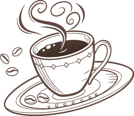 Obraz premium A Coffee illustration vector template