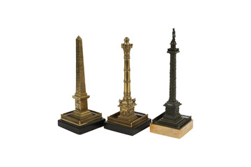 antique bronze candlestick  Three columns Vendome Soubrier 