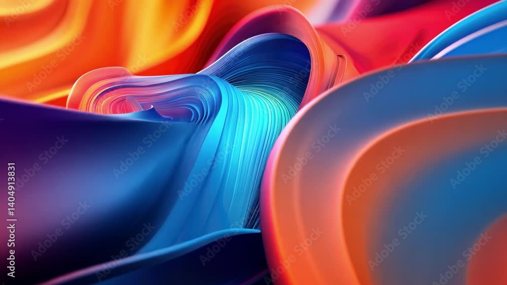 Aufkleber vibrant abstract waves of color swirl in dynamic and fluid composition, showcasing energy and moveme