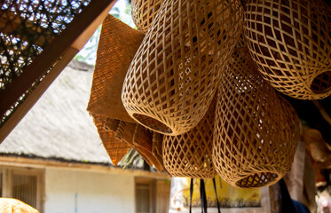 lamp cover crafts made from bamboo are very unique