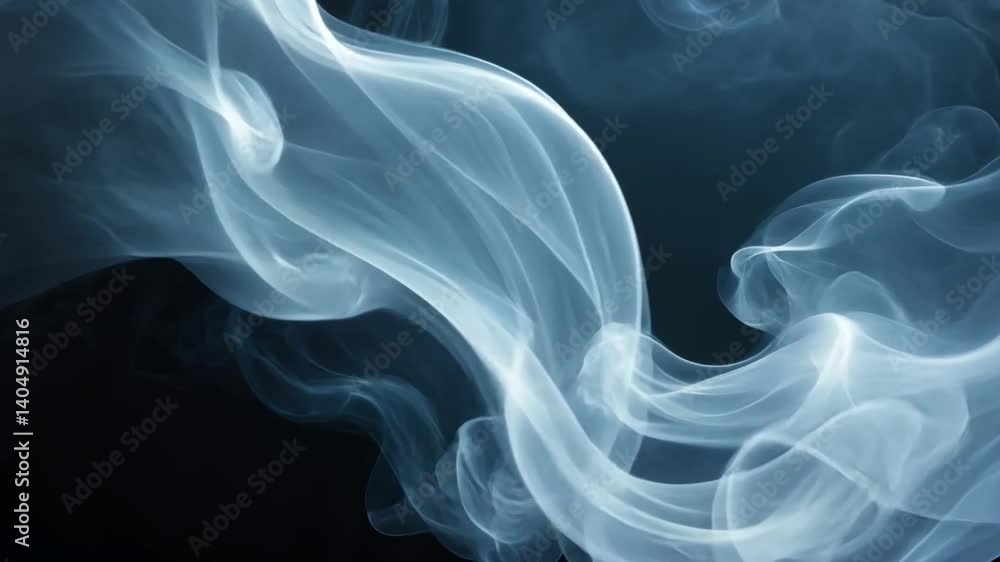 Poster ethereal smoke swirls against dark background, creating tranquil atmosphere filled with delicate pat
