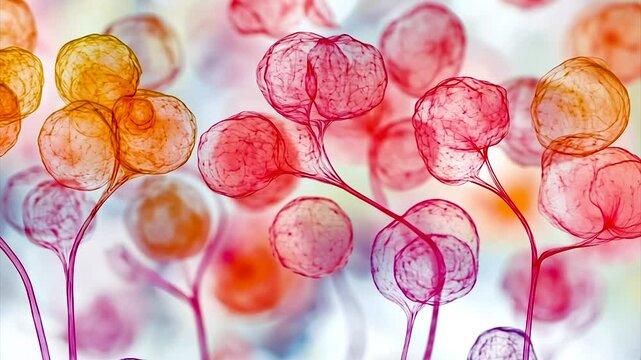 Colorful microscopic plant structures