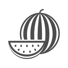 Minimal Watermelon Fruit Vector Icon Design.