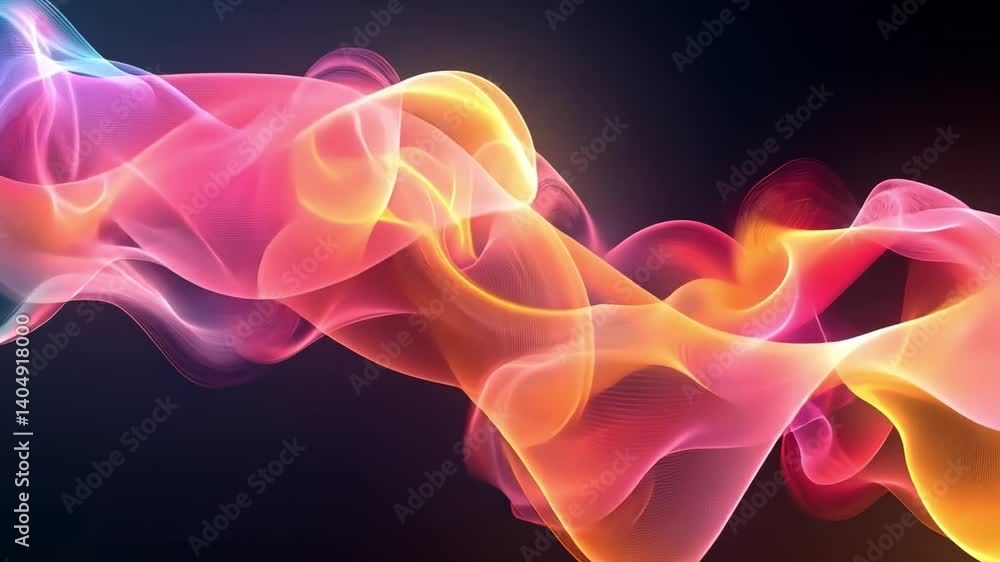 Poster vibrant abstract composition of geometric shapes and colors creates dynamic visual experience, showc
