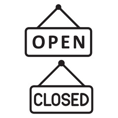 sale sign isolated on white background, open and close logo