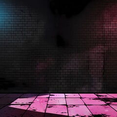 Blank digital anime background for design and product display, AI