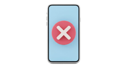 Obraz premium Isolated Error Message on Smartphone
