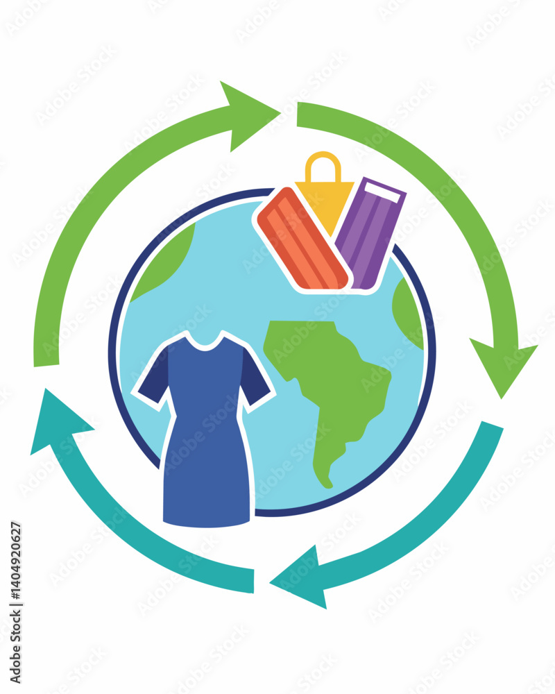 Poster a sustainable fashion brand using recycled materials and implementing a takeback program for old clo