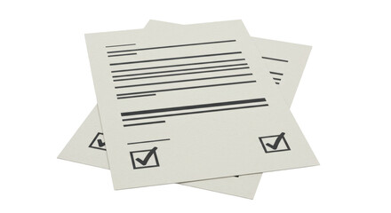 Isolated Documents with Checkmarks