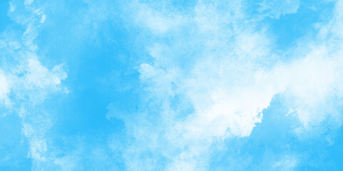 Abstract white and blue isolated cloud cumulus clouds. blue aquarelle painted realistic fog or mist smoky textured canvas design. White and ash messy wall stucco texture background.	
