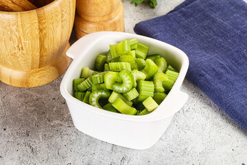 Vegan cuisine - Sliced celery stem