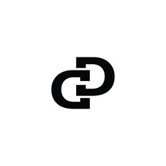 letter GD, DG logo white back ground
