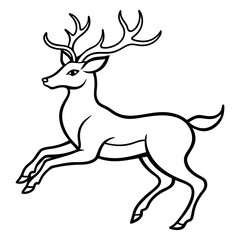 deer line art picture