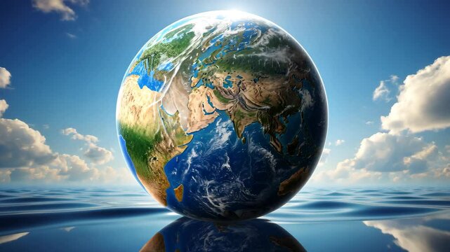 Environment, save clean planet, ecology concept. World Earth Day banner. Young green plant growing at sunlight
