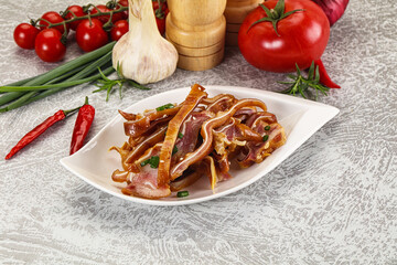 Sliced smoked pork ear snack