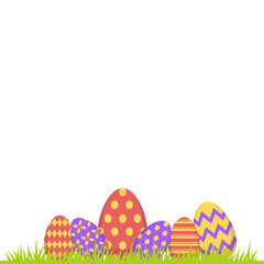 Colorful Eggs In Grass Illustration