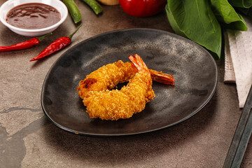 Crispy breaded golden fried prawns