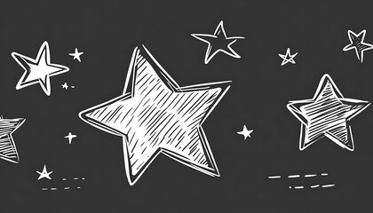Hand Drawn Stars on Dark Background