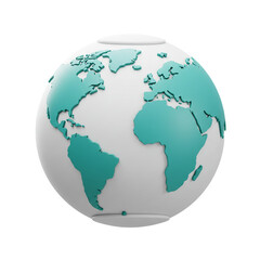 Fototapeta premium 3D Detailed Earth Globe World Geography Cartography Planet Travel Global View Educational Resource