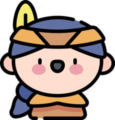 apache Illustration on a white background  