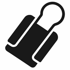 Paper Clip vector silhouette illustration black on white background