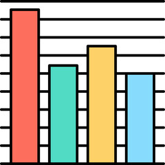 bar chart Illustration on a white background   