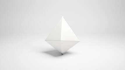 A white 3D model of a pyramid.