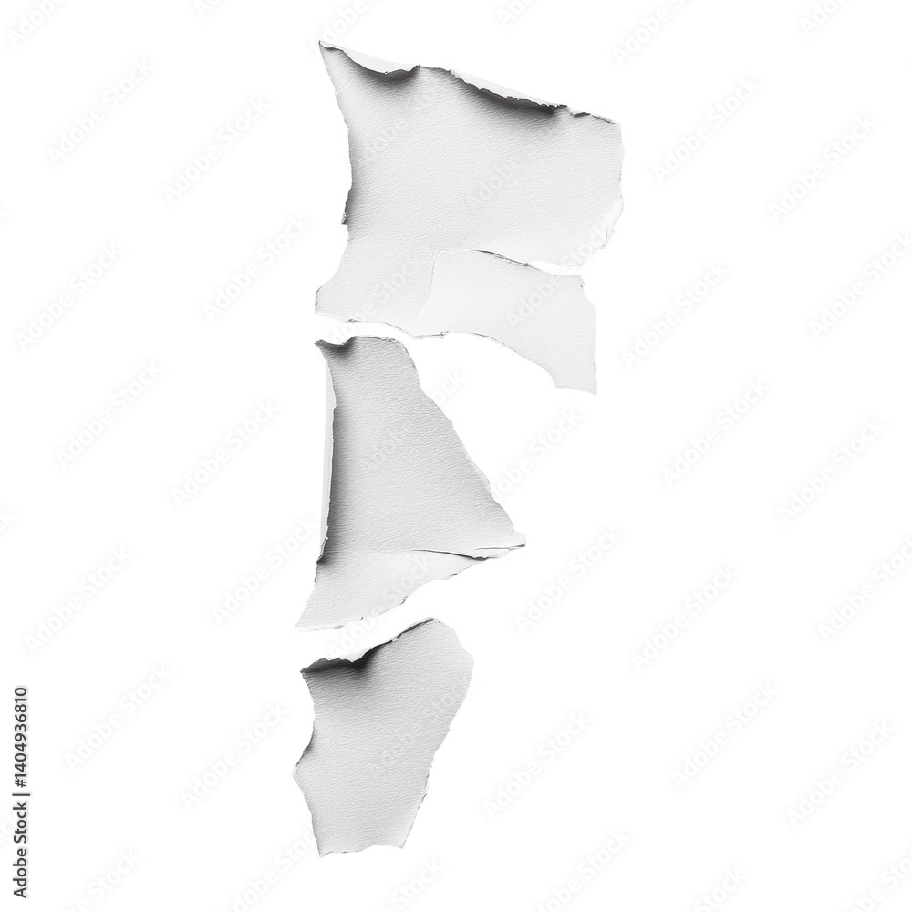 Aufkleber torn paper pieces isolated on a transparent background creating an artistic effect with texture and 