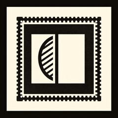 Obraz premium Soft-edged Blank Postal Stamp isolated on a black background