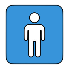 male restroom toilet icon flat color vector illustration template design