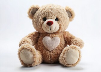 Obraz premium Adorable Robot Teddy Bear with Heart, Rule of Thirds Composition, Stock Photo