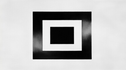 A minimalist black and white geometric design.
