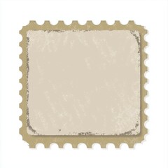 Fototapeta premium Blank Beige Postal Stamp on white background.