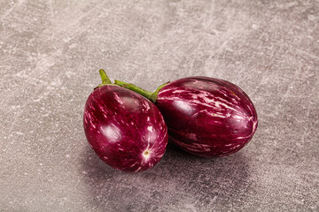 Ripe raw mini violet eggplant